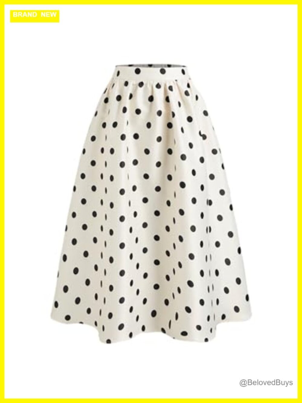Womens Polka Dot Maxi Skirt A Line Elastic Waist Casual Skirt